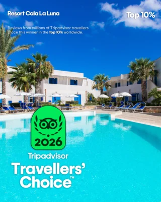 Un importante riconoscimento per Marina Holiday Hotel & Spa e Resort Cala La Luna: entrambi hanno ricevuto il Tripadvisor Travellers' Choice Award 🏆, entrando a far parte del 10% delle strutture ricettive più apprezzate al mondo.

Un risultato che nasce dalle recensioni raccolte nell'ultimo anno e che premia il lavoro quotidiano dei nostri team, fatto di professionalità, attenzione ai dettagli e passione per l'ospitalità.

Per Essence Hotels questo premio conferma il valore del nostro modo di accogliere: offrire esperienze di qualità attraverso un impegno costante e una continua ricerca del miglioramento. ✨

Grazie a tutti i collaboratori che hanno reso possibile questo traguardo e a chi ha scelto di vivere un'esperienza Essence Hotels. 💙