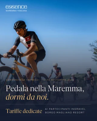 Il 12 e 13 settembre 2026 torna InGravel Morellino: due giorni in sella tra vigneti, colline e panorami unici, con partenza e arrivo a Magliano in Toscana - il nostro borgo.

E dopo l’ultimo chilometro, il meritato riposo: Borgo Magliano Resort è struttura convenzionata con l’evento e ha riservato ai partecipanti tariffe dedicate sul soggiorno. Tutti i dettagli sono in arrivo anche sul nostro sito.

Intanto, le iscrizioni sono aperte su ingravel.com: blocca il tuo pettorale e prepara le ruote. Link e info disponibili su @ingravelofficial !

Pedala nella Maremma, dormi da noi.
Feels Like Home.